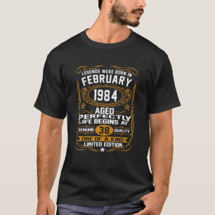 Camiseta Febrero De 1984 38º Regalo De Cumpleaños Hombres D