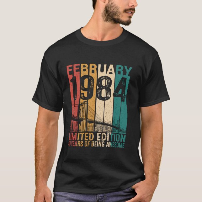 Camiseta Febrero de 1984: 40 años de antigüedad, 40 años de (Anverso)