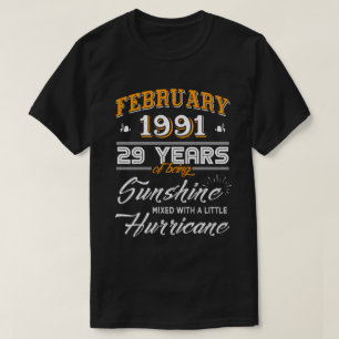 Camiseta Febrero de 1991: 29 años de Boda Aniversario Regal