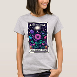 Camiseta Febrero mes de Nacimiento Flor Violet T-Shirt