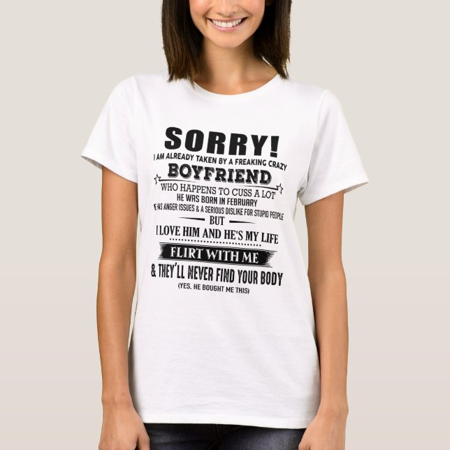 Camiseta Febrero nació el loco novio loco (Anverso)