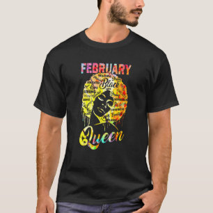 Camiseta Febrero Reina Mujer Negra Afro Pelo Natural Afro