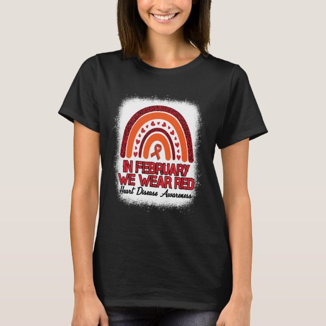 Camiseta Febrero Usamos Rojo Bleached Arcoiris Leopardo Roj (Anverso)