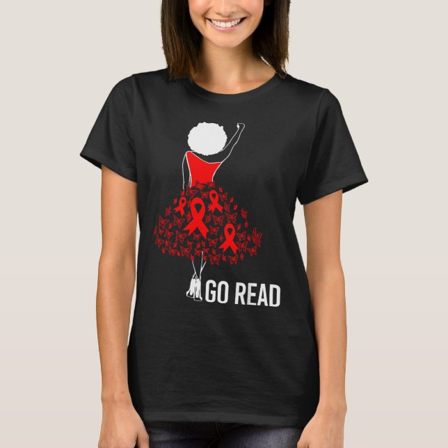 Camiseta February Heart Disease Awareness Month Red African (Anverso)