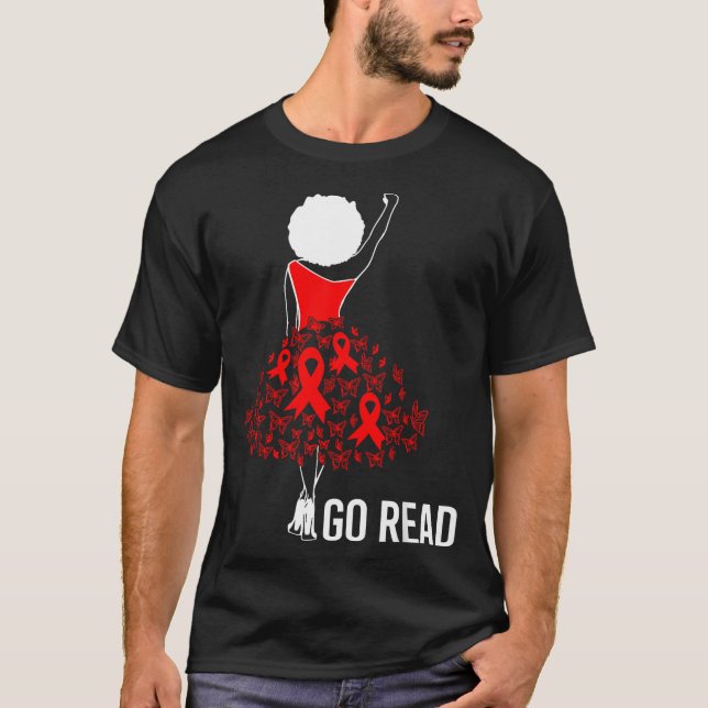 Camiseta February Heart Disease Awareness Month Red African (Anverso)