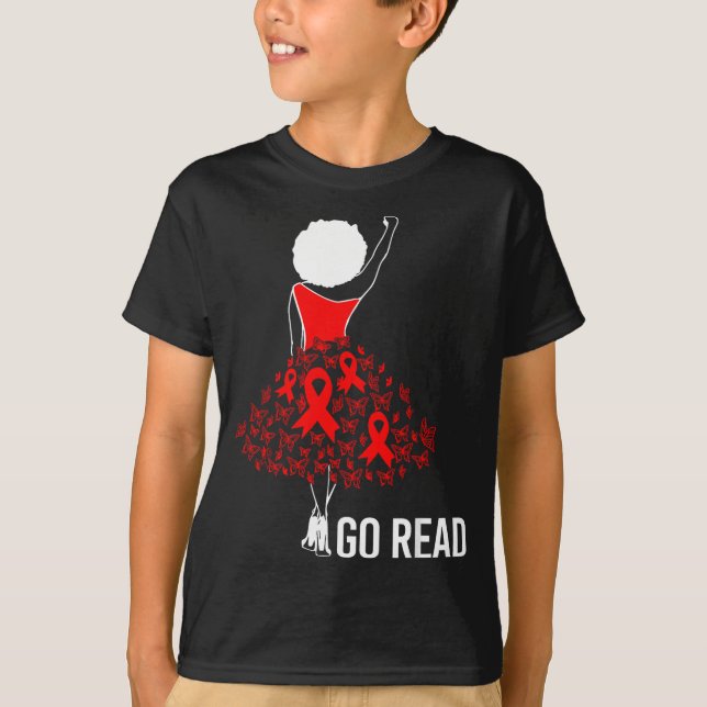 Camiseta February Heart Disease Awareness Month Red African (Anverso)