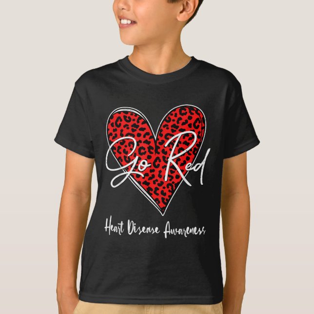 Camiseta February Is Red Heart Health Heart Disease Awarene (Anverso)