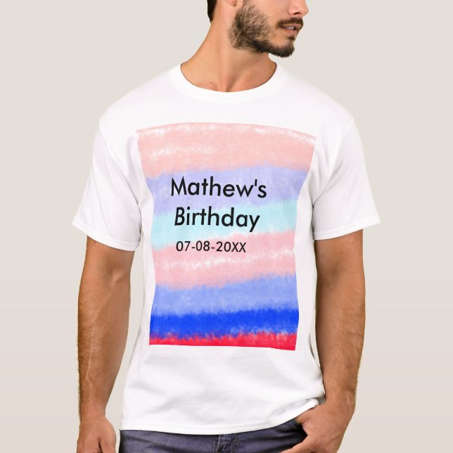 Camiseta Fecha de adición de nombre de cumpleaños de niño e (Anverso)