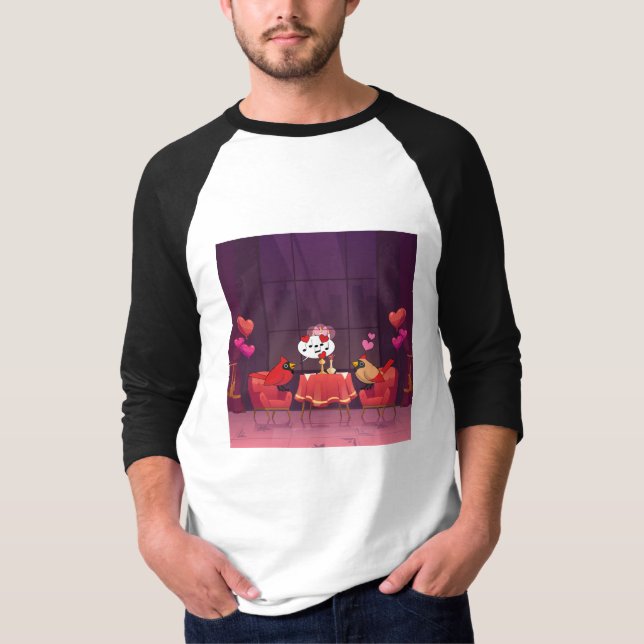 Camiseta Fecha de cena de las aves cardinales del norte (Anverso)