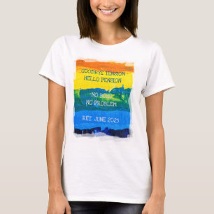 Camiseta Fecha de jubilación divertida hola pensión pintura