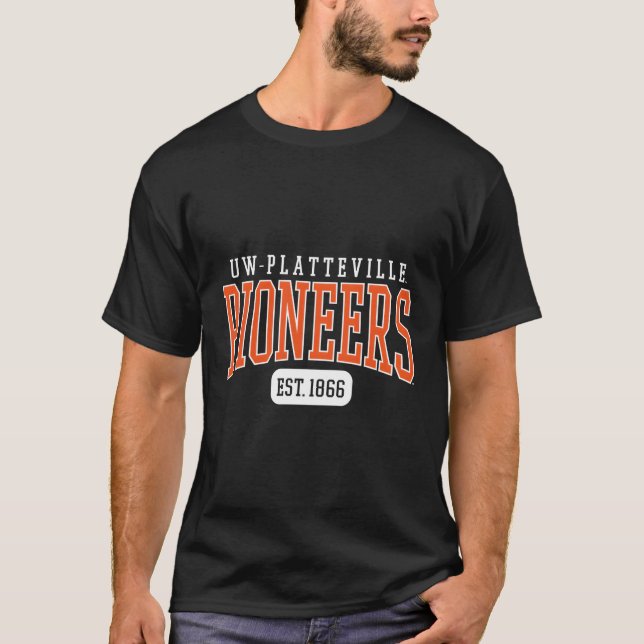Camiseta Fecha Este De Los Pioneros De Uw-Platteville (Anverso)