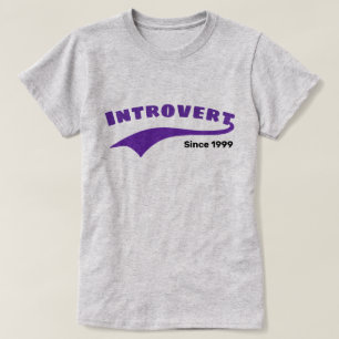 Camiseta Fecha introvertida púrpura del personalizado de