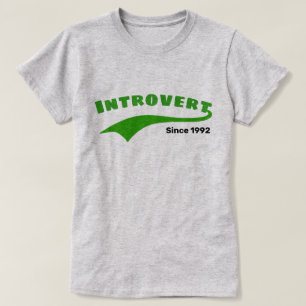 Camiseta Fecha introvertida verde del personalizado de