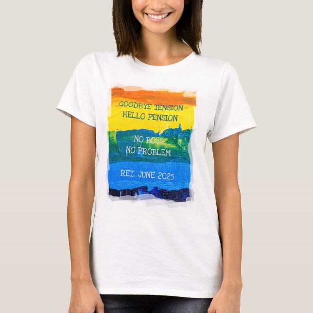 Camiseta Fecha Jubilada Divertida Hola Pensión Pintura Artí (Anverso)