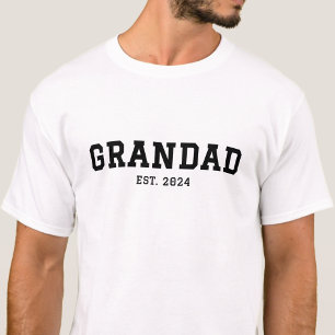 Camiseta Fecha personalizada negro Abuelo establecido
