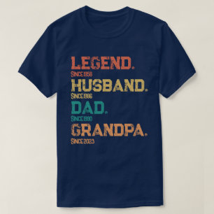 Camiseta Fechas Importantes de Papá Legendario Esposo Abuel