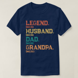 Camiseta Fechas Importantes de Papá Legendario Esposo Abuel
