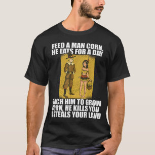 Camiseta FEED PILGRIMS CORN Acción de Gracias Nativo Estado
