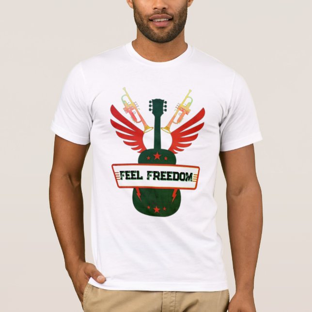 Camiseta Feel Freedom Music Tee | Bella libre+Jers de lienz (Anverso)