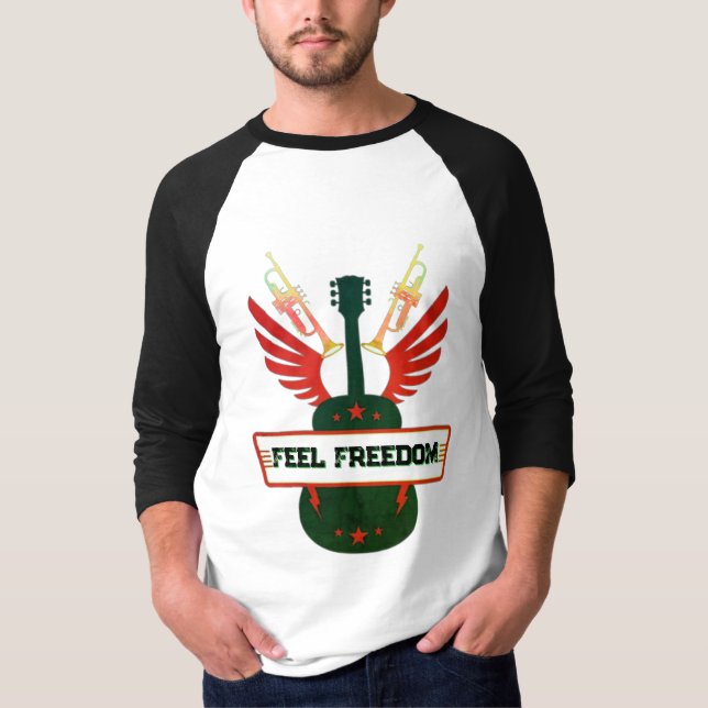 Camiseta Feel Freedom Raglan Tee | Manga de 3/4 para hombre (Anverso)