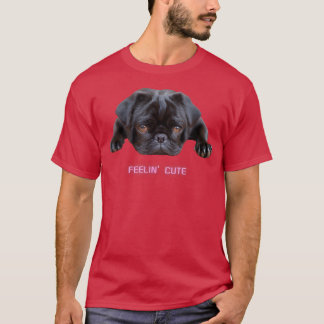 Camiseta Feelin Cute Black Pug Dog Lover Dark Puppy
