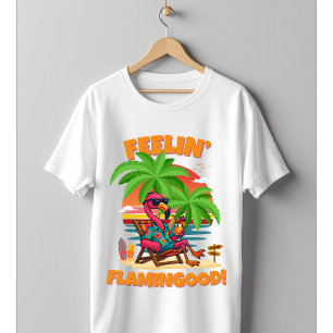 Camiseta Feelin Flamingood Funny Flamingo Summer Design