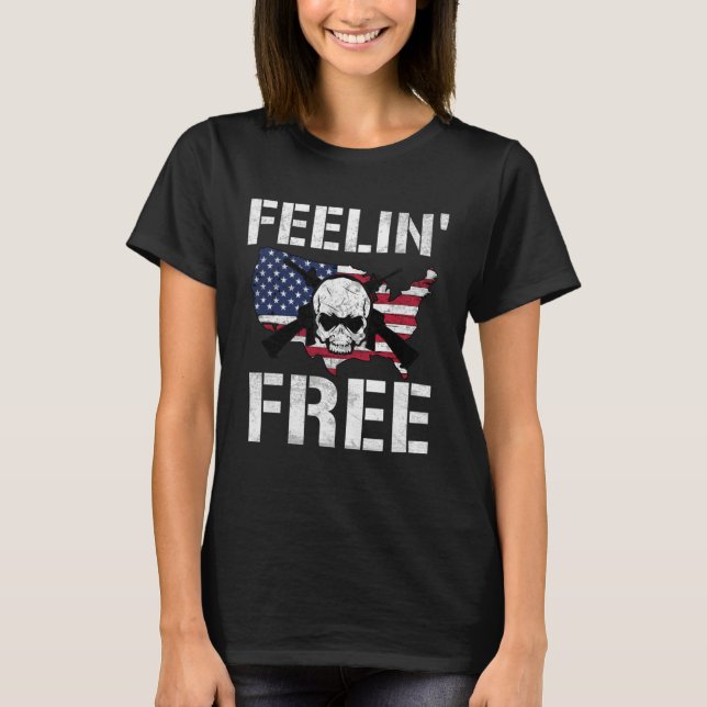 Camiseta Feelin Free 4th Of July American Freedom  4 (Anverso)