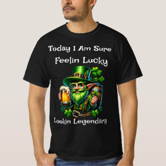 Camiseta Feelin Lucky Lookin Legendary Black T-Shirt
