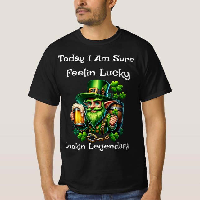 Camiseta Feelin Lucky Lookin Legendary Black T-Shirt (Anverso)