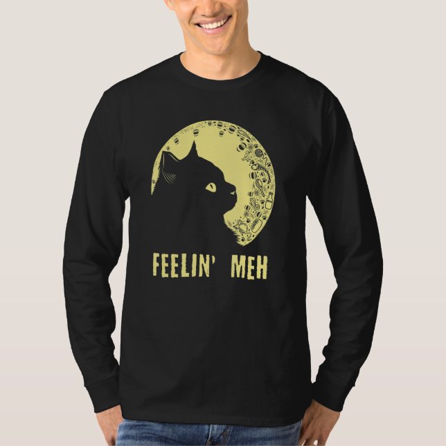 Camiseta Feelin' Meh Cat  Lazy Kitten Inactive Introvert (Anverso)