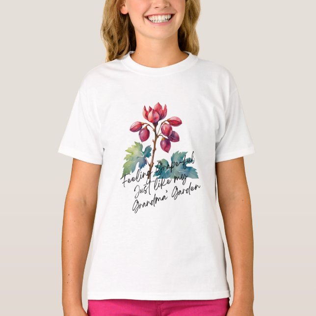 Camiseta Feeling Grapeful Grandma's Garden Floral Art Print (Anverso)