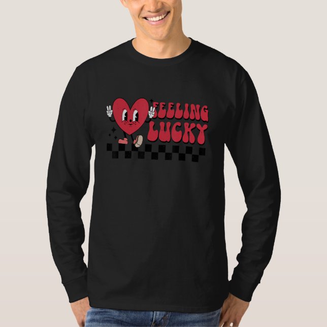Camiseta Feeling Lucky Cute Heart  Valentine's Day Kids Boy (Anverso)