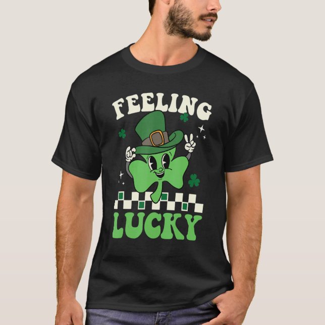 Camiseta Feeling Lucky Happy St Patrick's Day Shamrock Iris (Anverso)