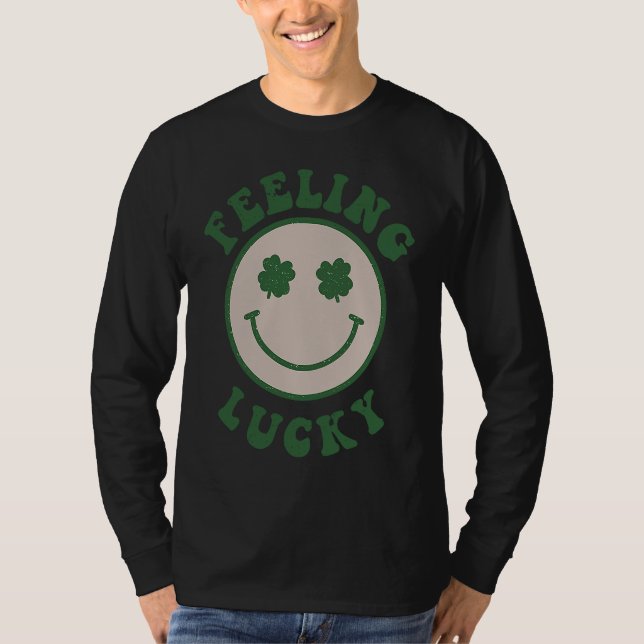 Camiseta Feeling Lucky Smile Face St Patrick Day (Anverso)