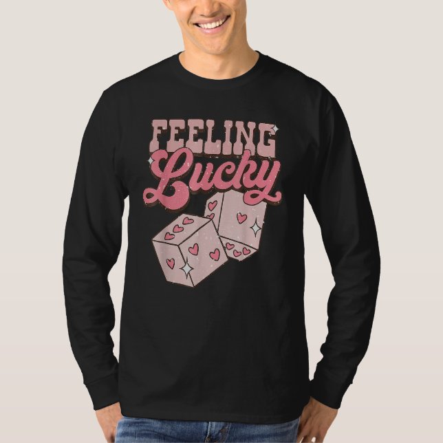 Camiseta Feeling Lucky Valentines Day Cute Hearts Girls Boy (Anverso)