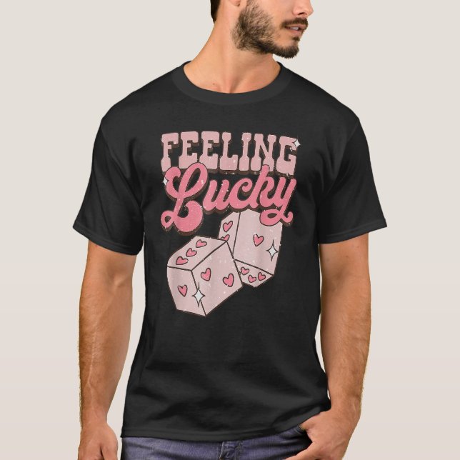 Camiseta Feeling Lucky Valentines Day Cute Hearts Girls Boy (Anverso)