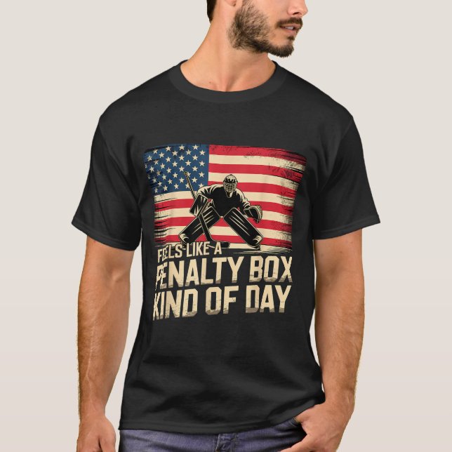 Camiseta Feels Like A Penalty Box Kind Of Day Funny Hockey  (Anverso)
