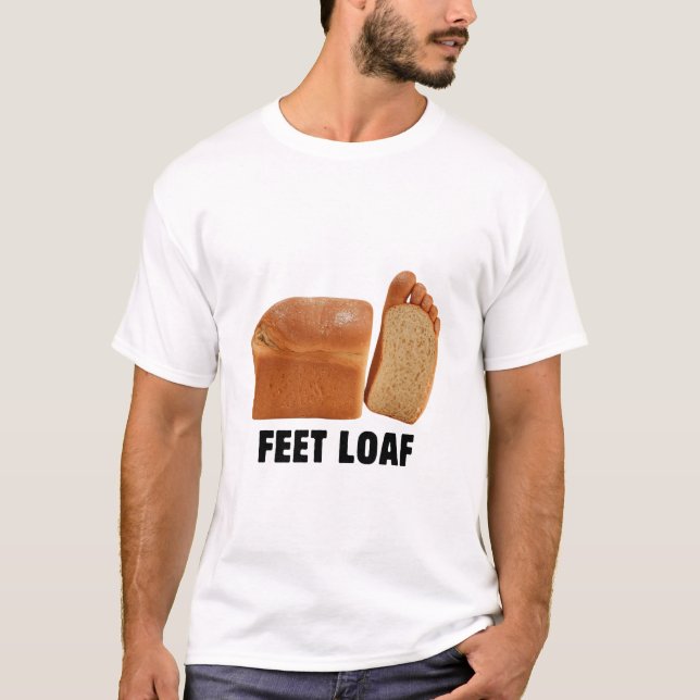 Camiseta Feet Loaf Design Logo Brainrot Bread Black Text (Anverso)