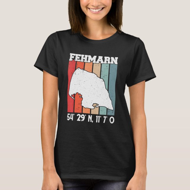 Camiseta Fehmarn coordina la playa del Mar Báltico Fehmarn (Anverso)