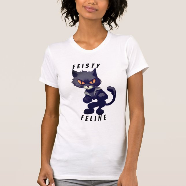 Camiseta Feisty Feline Superhero Funny Crazy Cat (Anverso)