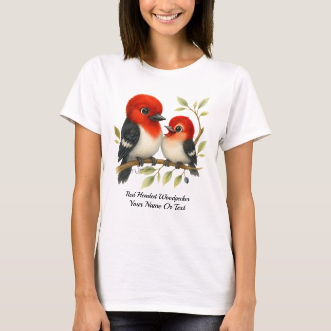Camiseta Feisty Red Woodpecker (Anverso)