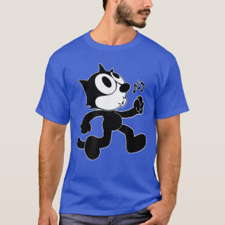 Camiseta Feli Cartoon Whistling and Walking Music Notes Fel