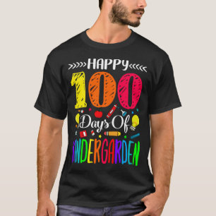 Camiseta Felices 100 Días De Brillante De Lápiz De Apple En