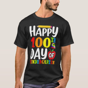 Camiseta Felices 100 días de chicas escolares en guardería