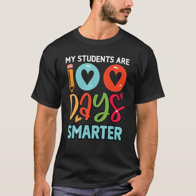 Camiseta Felices 100 días de chicas escolares en guardería (Anverso)