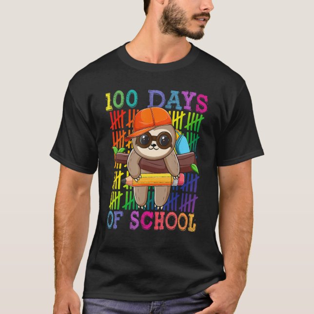 Camiseta Felices 100 días de colegio, eslogan feliz 100º D (Anverso)