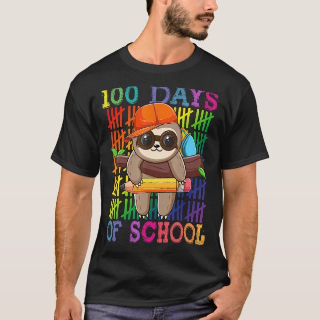 Camiseta Felices 100 días de colegio, eslogan feliz 100º D (Anverso)