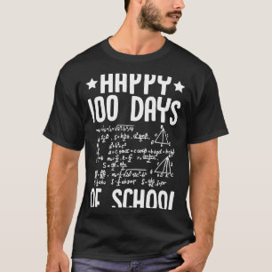 Camiseta Felices 100 Días De Ecuaciones De Maestros Escolar