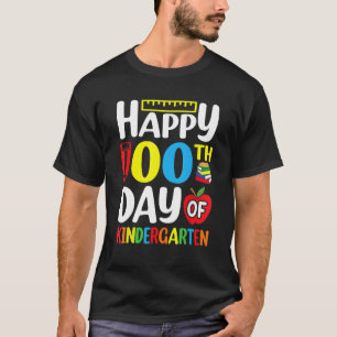 Camiseta Felices 100 Días De Escolares Niños Chicas Jardín