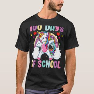 Camiseta Felices 100 Días De Escuela Dabbing Unicorn Regalo